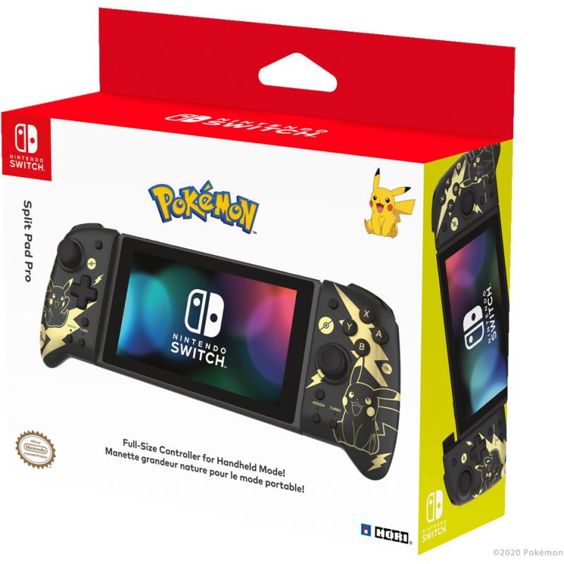 MANETTE HORI SPLIT PAD PRO PIKACHU BLACK ET GOLD EDITION SWITCH