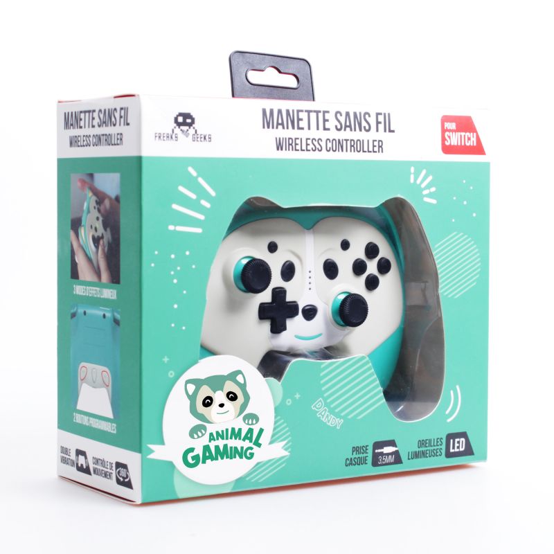 MANETTE SANS FIL SWITCH PANDY TAILLE ENFANT - CABLE 1M - VERTE