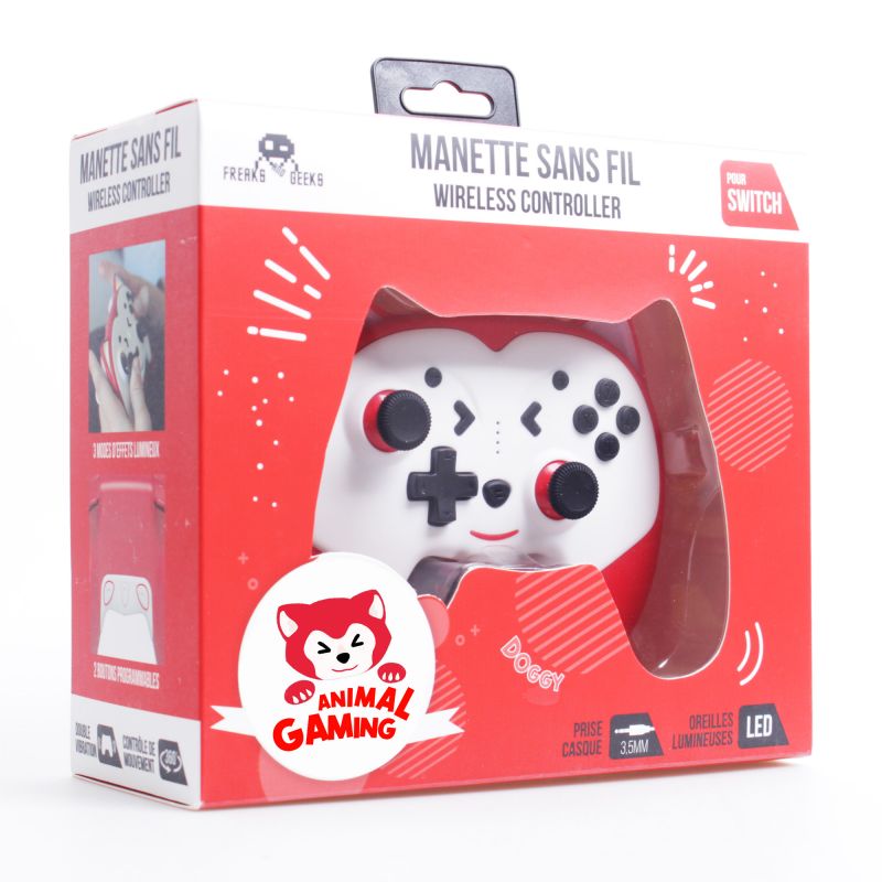 MANETTE SANS FIL SWITCH DOGGY TAILLE ENFANT - CABLE 1M - ROUGE