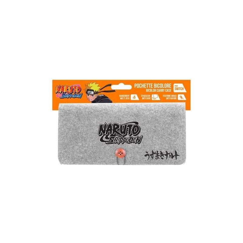 POCHETTE NARUTO SHIPPUDEN POUR SWITCH (GRIS CLAIR/ORANGE)