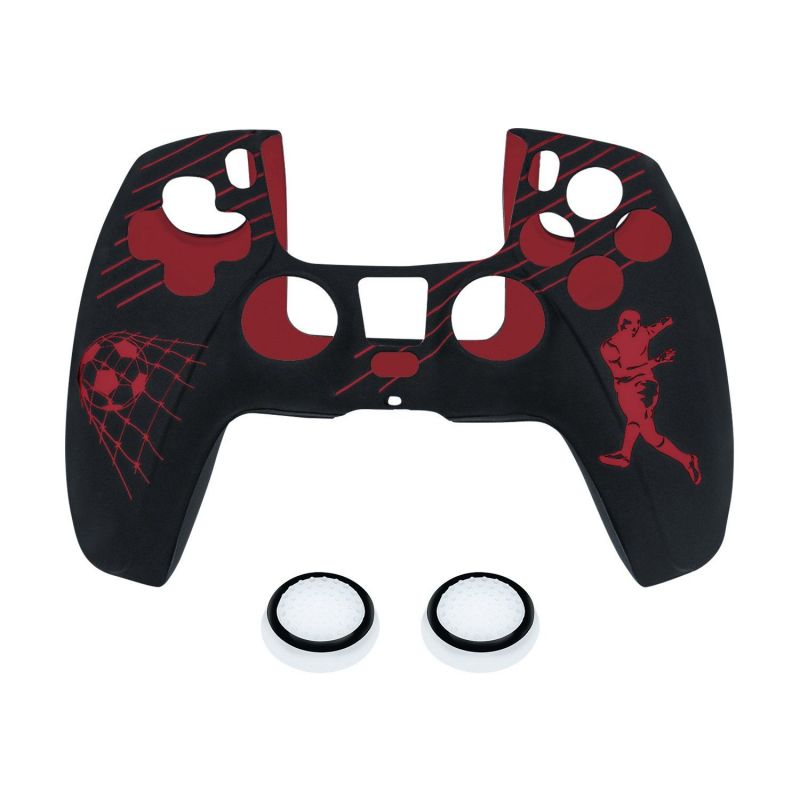 PROTECTION EN SILICONE POUR MANETTE PS5 DUALSENSE - FOOTBALL ROUGE