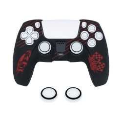 PROTECTION EN SILICONE POUR MANETTE PS5 DUALSENSE - RACING ROUGE