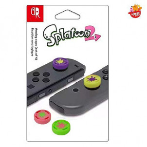 THUMBGRIPS 4X SPLATOON 2 ANALOG CAPS SILICONE RUBBER SET FOR NS SWITCH PRO