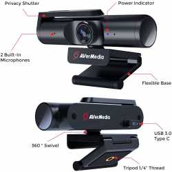 AVERMEDIA LIVE STREAMER CAM 513 WEBCAM ULTRA GRAND ANGLE 4K