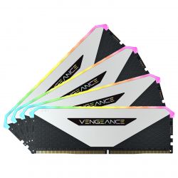DDR4 3600 MHZ CORSAIR VENGEANCE RGB RT 32 GO (4 X 8 GO)CL18 - BLANC