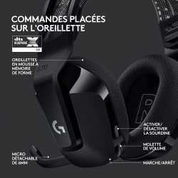 CASQUE LOGITECH G733 LIGHTSPEED HEADSET - BLACK