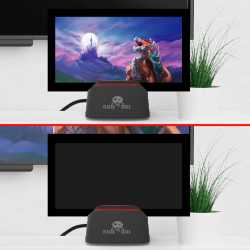 DOCK ET STAND 2 EN 1 - SUPPORT RECHARGE + CONNEXION TV - NOIR