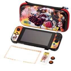 ONE PIECE- PACK SWITCH (GRIPS+COQUE POUR JOYCON+BOITIER+PROTECTEUR D ECRAN ET SACOCHE)