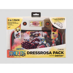 ONE PIECE- PACK SWITCH (GRIPS+COQUE POUR JOYCON+BOITIER+PROTECTEUR D ECRAN ET SACOCHE)