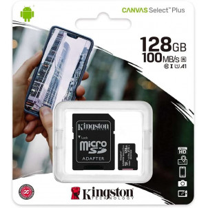 MICRO SD KINGSTON 128GB CLASSE 10 SDCS2/128GB + ADAPTATEUR SD