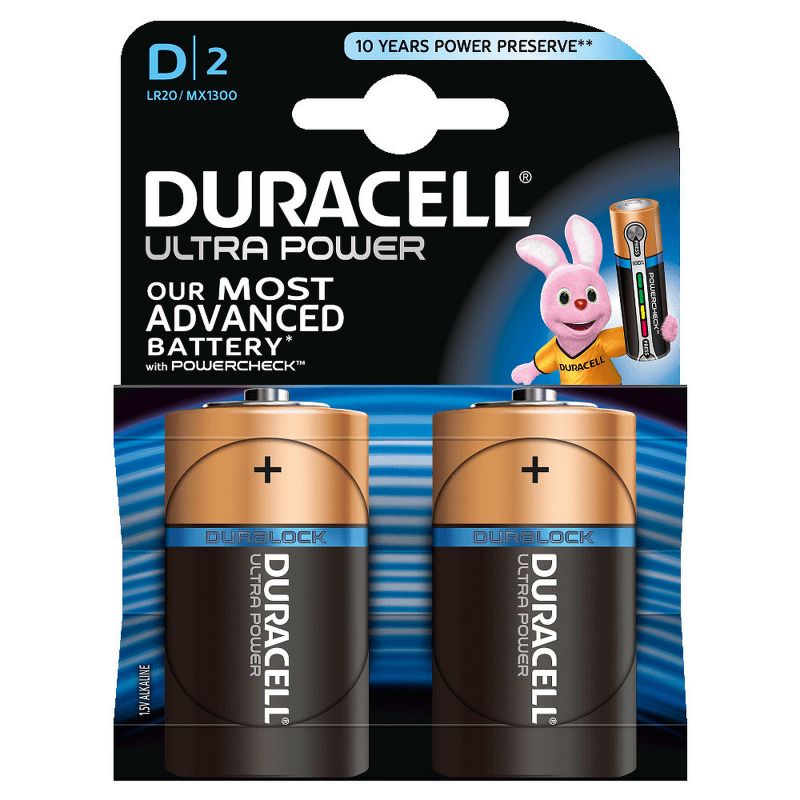 PILES DURACELL LR20 D X2 ULTRA POWER MX1300D