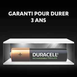 PILES RECHARGEABLE DURACELL HR3-B AAA 750MAH X4