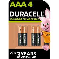 PILES RECHARGEABLE DURACELL HR3-B AAA 750MAH X4