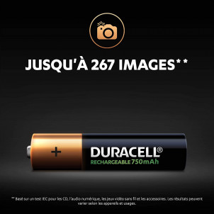 PILES RECHARGEABLE DURACELL HR3-B AAA 750MAH X4