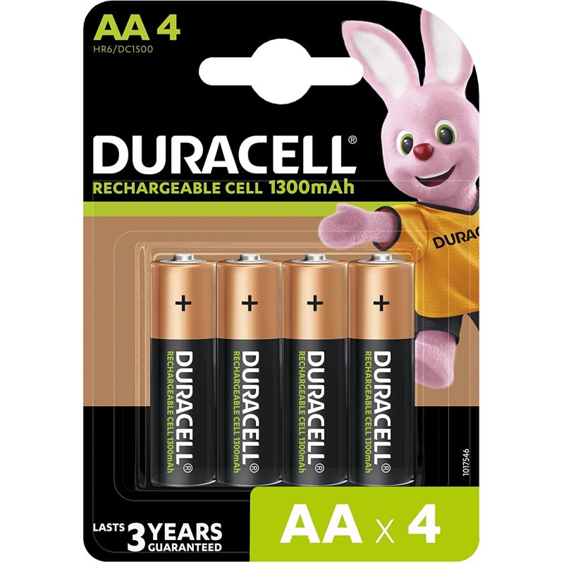 PILES RECHARGEABLE DURACELL HR6 DC1500 AA 1300MAH X4