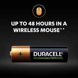 PILES RECHARGEABLE DURACELL HR6 DC1500 AA 1300MAH X4