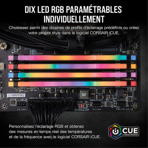 DDR4 3600 MHZ CORSAIR VENGEANCE RGB PRO SERIES 16 GO (2X 8 GO) CL18