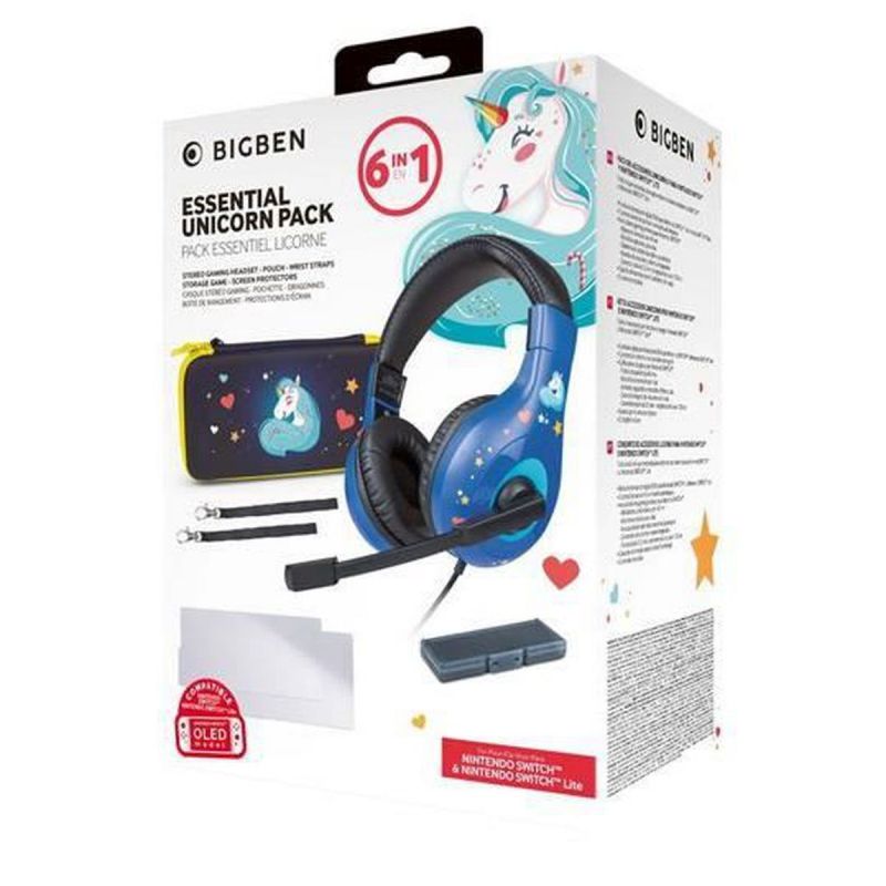 PACK NACON ESSENTIAL PACK SWITCH 6 EN 1 UNICORN ( CASQUE, POCHETTE,  DRAGONE, PROTECTIONS..)