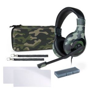 PACK NACON ESSENTIAL PACK SWITCH 6 EN 1 CAMO ( CASQUE, POCHETTE, DRAGONE, PROTECTIONS..)