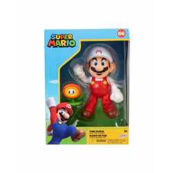 FIGURINE SUPER MARIO- FIRE MARIO + FLEUR - 10CM BOX SET EXCLUSIF + ACCESSOIRES