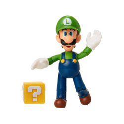 FIGURINE SUPER MARIO- LUIGI + BLOCK QUESTION - 10CM BOX SET EXCLUSIF + ACCESSOIRES