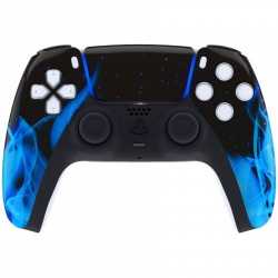 COQUE AVANT MANETTE PS5 BRILLANTE + PAD - FLAMMES BLEUES PS5