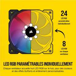 VENTILATEUR BOITIER - CORSAIR ICUE SP120 RGB PRO PACK DE 3