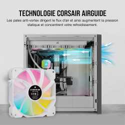 VENTILATEUR BOITIER CORSAIR SP120 RGB ELITE BLANC - 120MM - 4 PINS