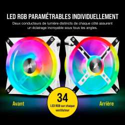 VENTILATEUR BOITIER CORSAIR ICUE QL120 RGB LED - BLANC