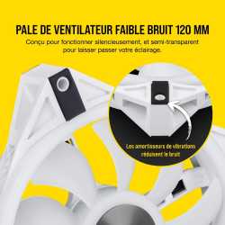 VENTILATEUR BOITIER CORSAIR ICUE QL120 RGB LED - BLANC