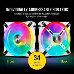 VENTILATEUR BOITIER CORSAIR ICUE QL120 RGB LED - BLANC PACK DE 3