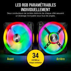 VENTILATEUR BOITIER CORSAIR ICUE QL120 RGB LED