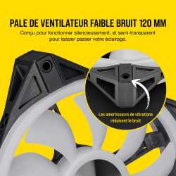 VENTILATEUR BOITIER CORSAIR ICUE QL120 RGB LED