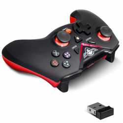 MANETTE XGP SANS FIL- PS3- PC- LED-RECEPTEUR NANO USB -NOIR ET ROUGE