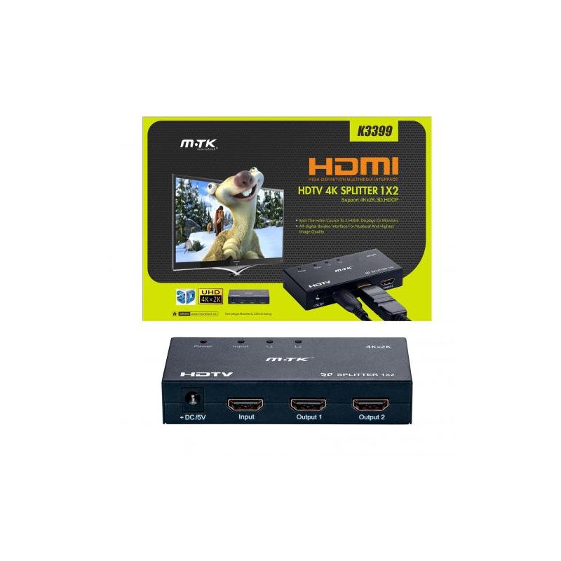 HDMI SPLITTER 3 PORTS (1 ENTREE ET 2 SORTIES) K3399