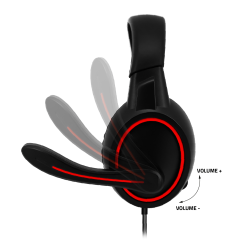 CASQUE AVEC MICRO GTA 210- LED ROUGE - PS4/PS5/XBOXONE/SERIESX/SWITCH PRO-XH5