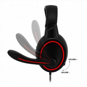 CASQUE AVEC MICRO GTA 210- LED ROUGE - PS4/PS5/XBOXONE/SERIESX/SWITCH PRO-XH5