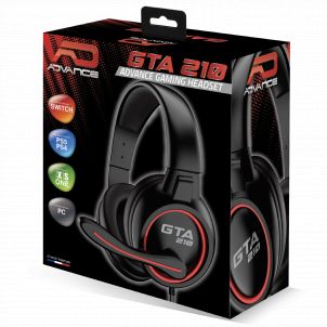 CASQUE AVEC MICRO GTA 210- LED ROUGE - PS4/PS5/XBOXONE/SERIESX/SWITCH PRO-XH5