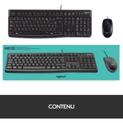 PACK CLAVIER & SOURIS FILAIRE LOGITECH MK120