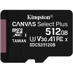 MICRO SD KINGSTON 512GB CL10 CANVAS S.PLUS SDCS2 / 512GB + ADAPTATEUR SD