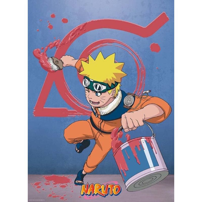 POSTER NARUTO - NARUTO & EMBLEME KONOHA - (52 X 38)