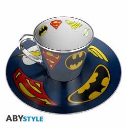 TASSE A CAFE MIROIR ET SOUCOUPE - DC COMICS - LOGO