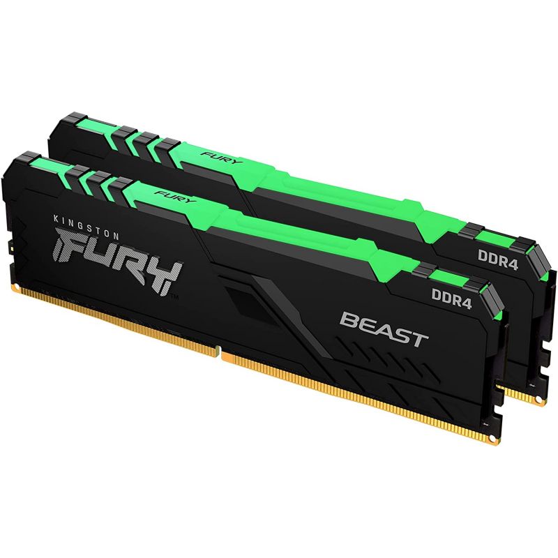 DDR4 3600 MHZ KINGSTON FURY BEAST RGB 32 GO (2 X 16 GO)CL18 DDR4 3600 MHZ KINGSTON FURY BEAST RGB 32 GO (2 X 16 GO)CL18