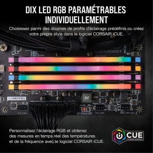 DDR4 4000 MHZ CORSAIR VENGEANCE RGB PRO SL SERIES 16 GO (2 X 8 GO)CL18 - NOIR