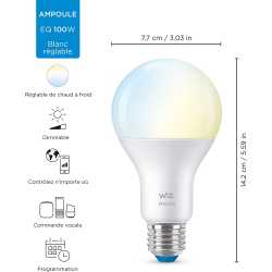 AMPOULE CONNECTE WIZ -A67 BULB E27 BLANC VARIABLE 100W