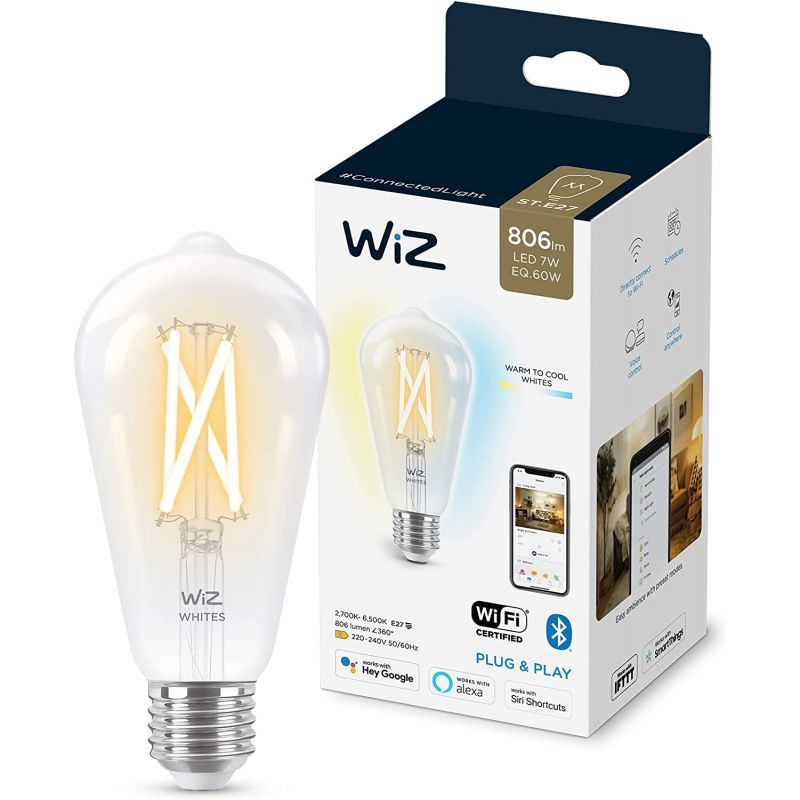 AMPOULE CONNECTE WIZ - ST64 CLEAR BULB E27 TUNABLE WHITE