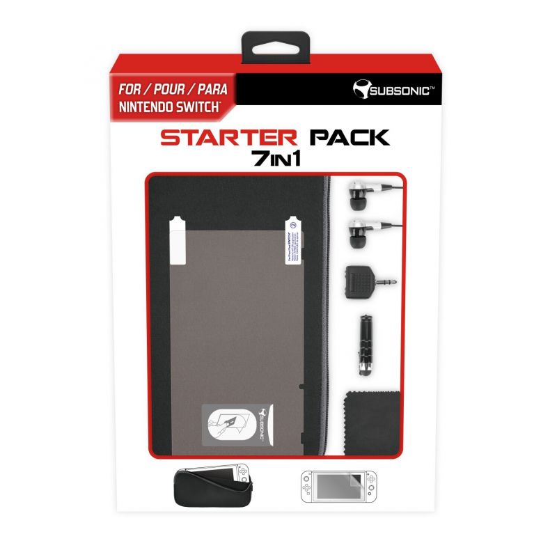 KIT 7 EN 1 POUR SWITCH : SACOCHE, RCOUTEURS, FILM DE PROTECTION, MINI STYLET, ETC