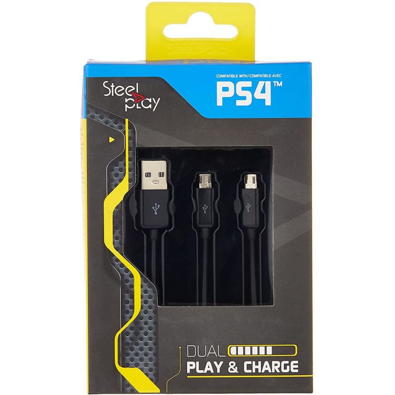 STEELPLAY DUAL PLAY & CHARGE POUR MANETTE PS4