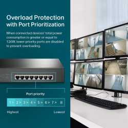 SWITCH POE TP-LINK TL-SG1008MP - 10/100/1000