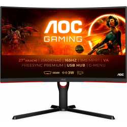 ECRAN GAMING AOC INCURVEE 27 POUCESLED - CQ27G3SU/BK 2560 X 1440 PIXELS - 1 MS - FREESYNC PREMIUM - 165HZ